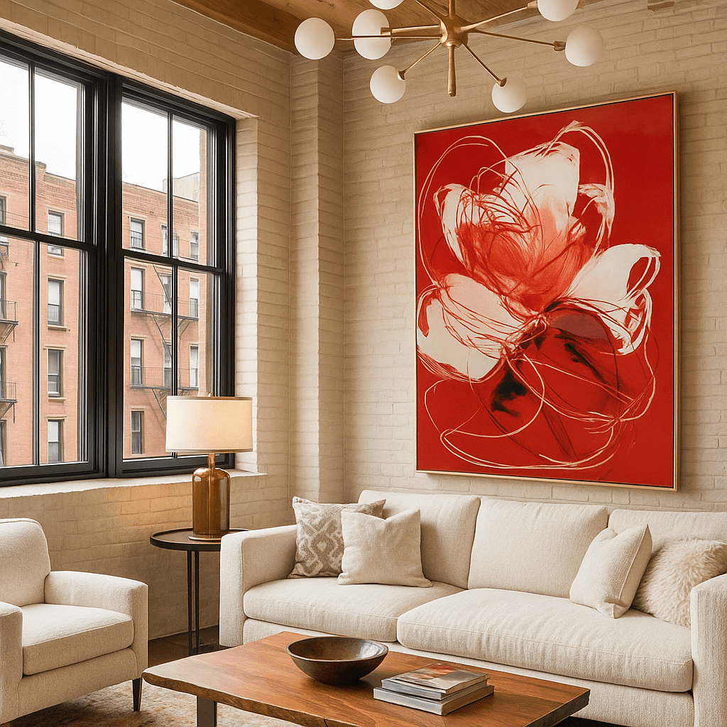 Canvas Print : Velvet Bloom - Bold Floral Abstract Canvas by Chiara Rosetti - Chiara Rossetti