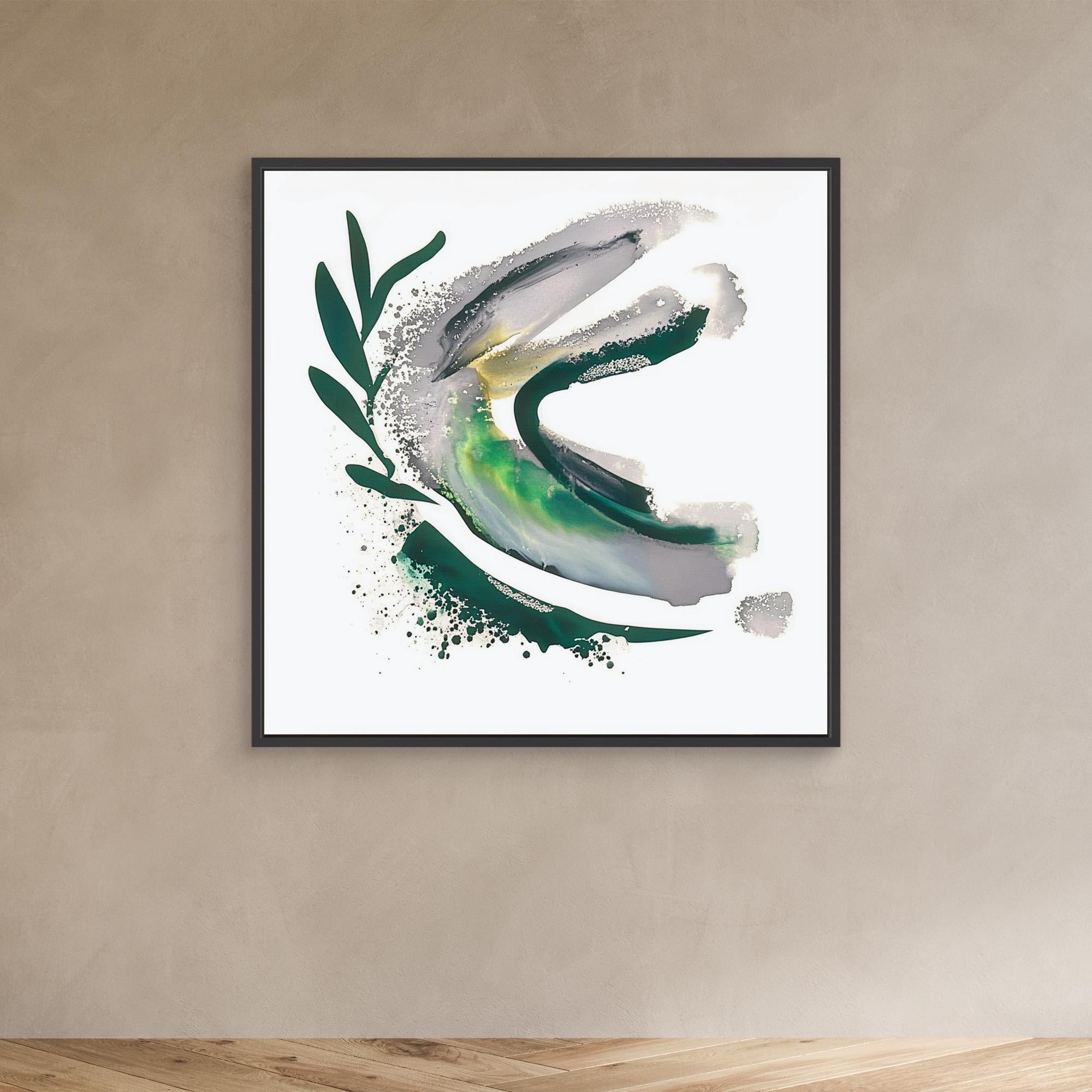 Canvas Print: Verdant Motion Flow – Abstract Botanical Art - Chiara Rossetti