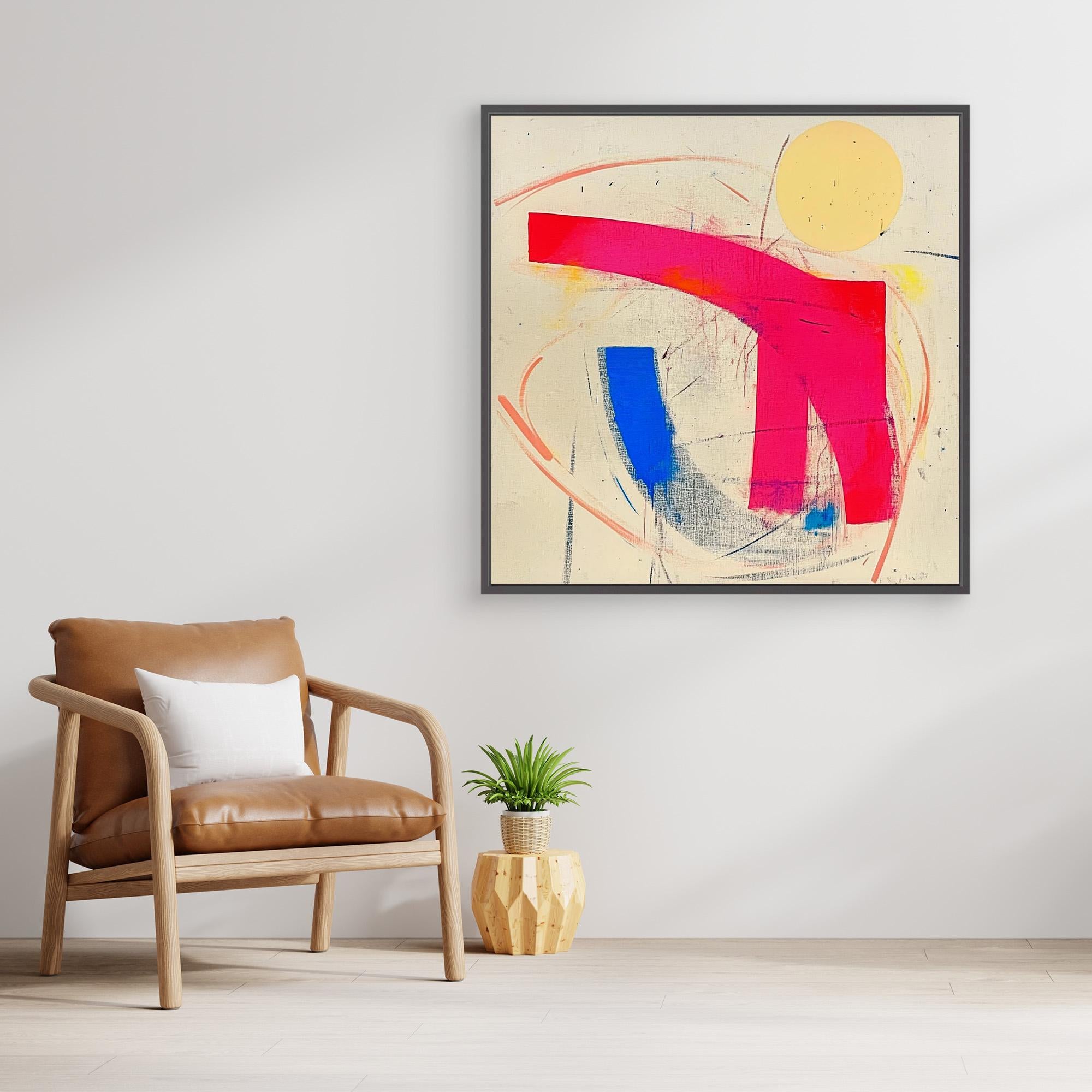 Canvas Print : Vibrant Abstract Contemporary - Minimalist Wall Art modern abstract canvas wall art by Rossetti Art – luxury interior design artwork for living room, bedroom, office – Abstract Colorful Wall Art Bold Modern Painting Contemporary Abstract Design