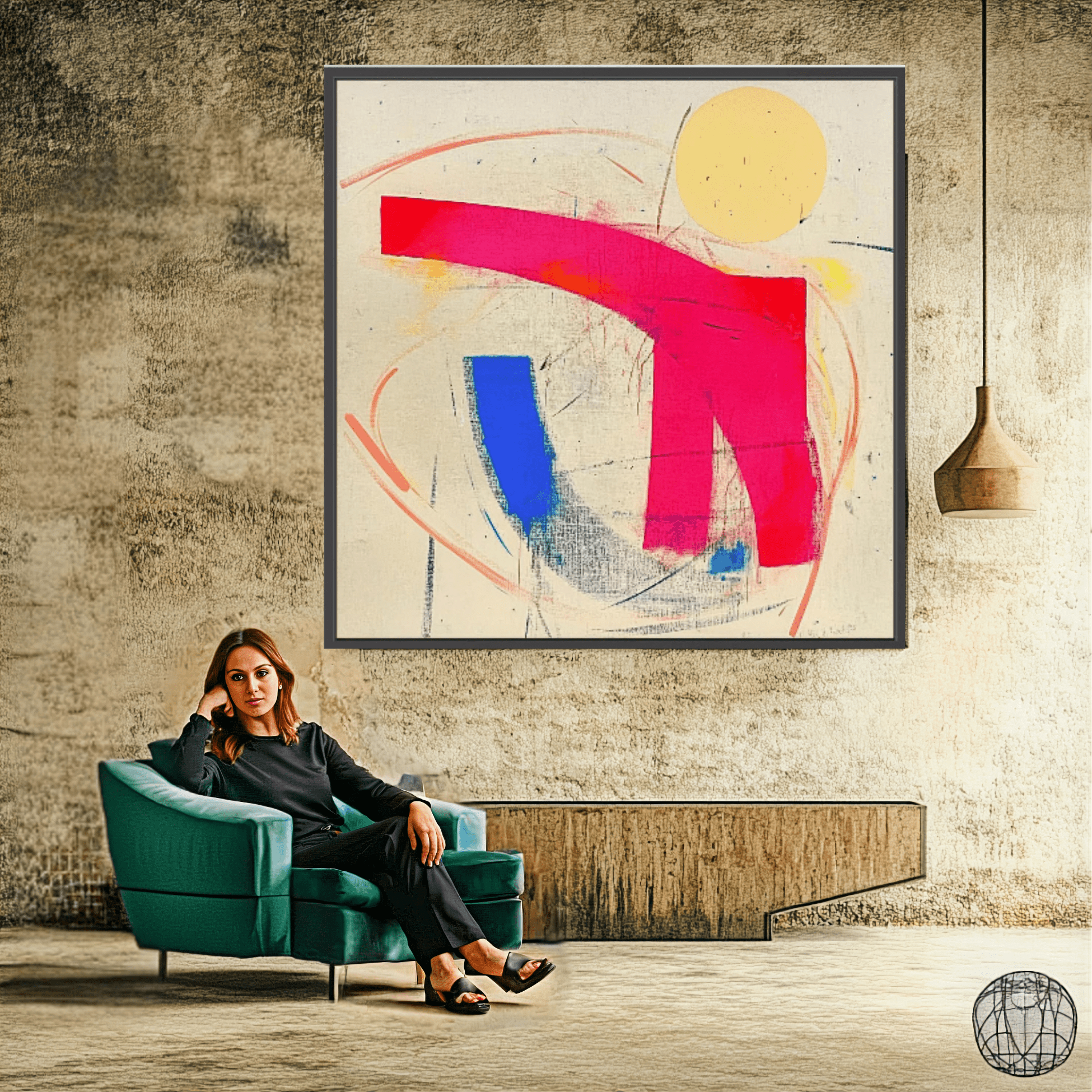 Canvas Print : Vibrant Abstract Contemporary - Minimalist Wall Art modern abstract canvas wall art by Rossetti Art – luxury interior design artwork for living room, bedroom, office – Abstract Colorful Wall Art Bold Modern Painting Contemporary Abstract Design
