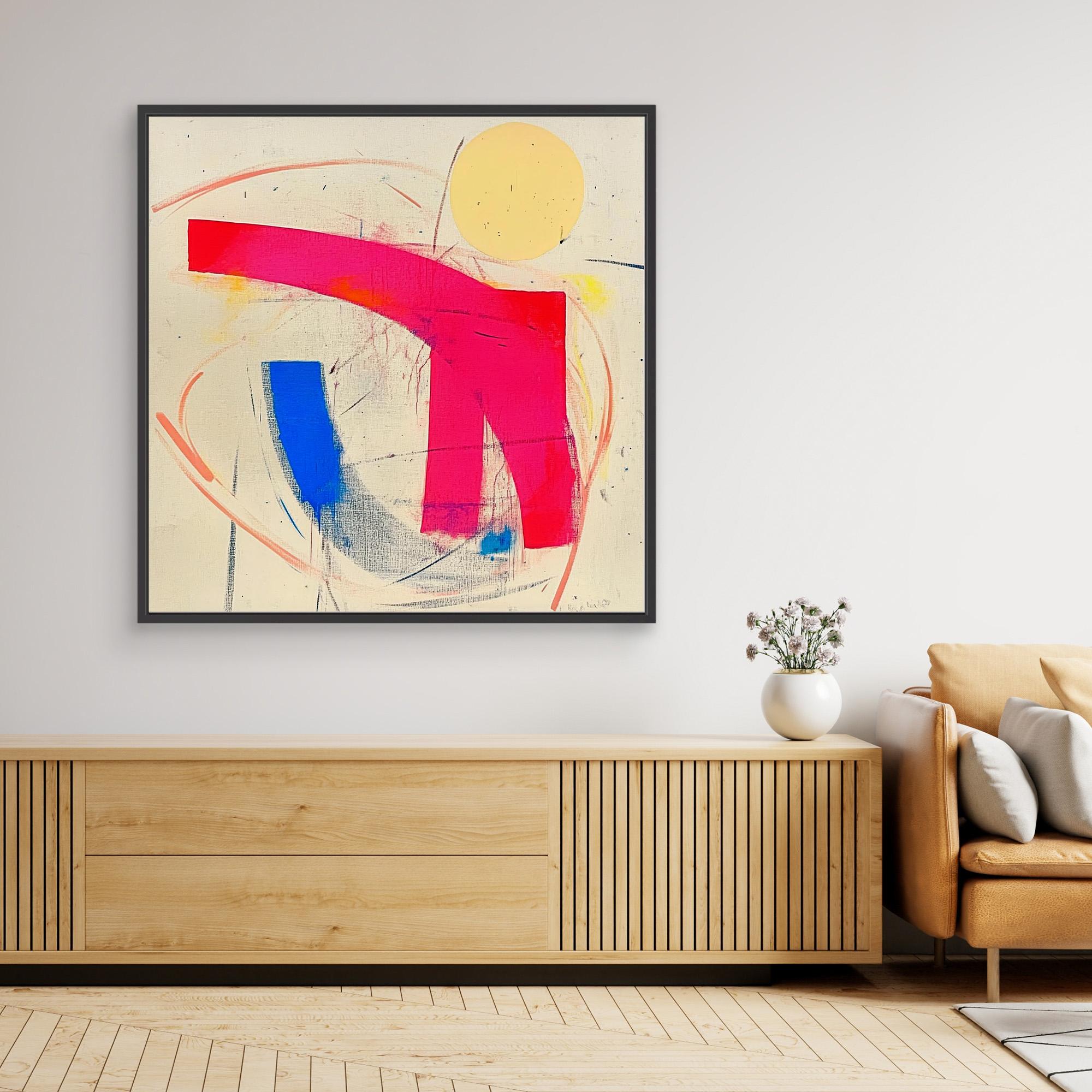 Canvas Print : Vibrant Abstract Contemporary - Minimalist Wall Art modern abstract canvas wall art by Rossetti Art – luxury interior design artwork for living room, bedroom, office – Abstract Colorful Wall Art Bold Modern Painting Contemporary Abstract Design
