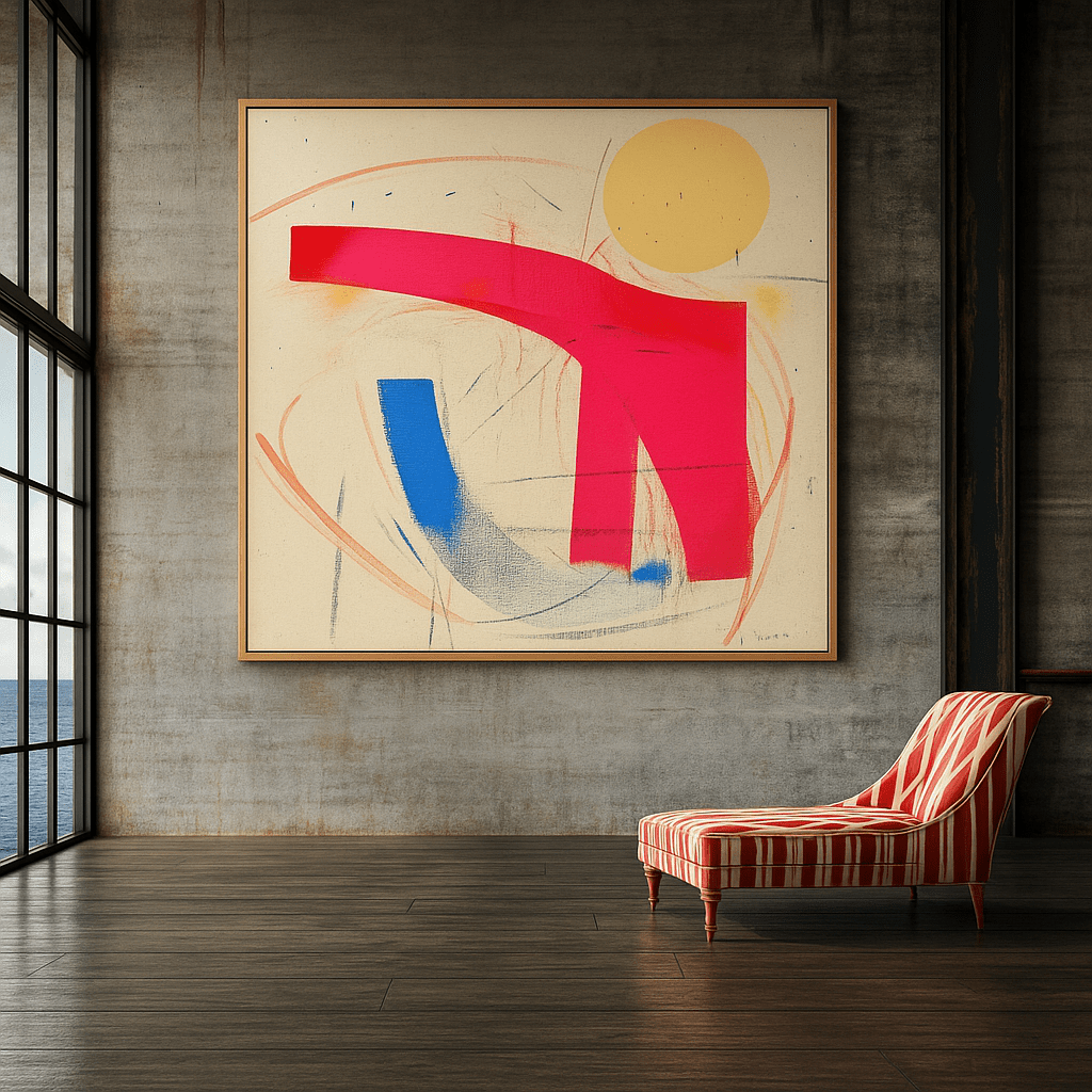 Canvas Print : Vibrant Abstract Contemporary - Minimalist Wall Art modern abstract canvas wall art by Rossetti Art – luxury interior design artwork for living room, bedroom, office – Abstract Colorful Wall Art Bold Modern Painting Contemporary Abstract Design
