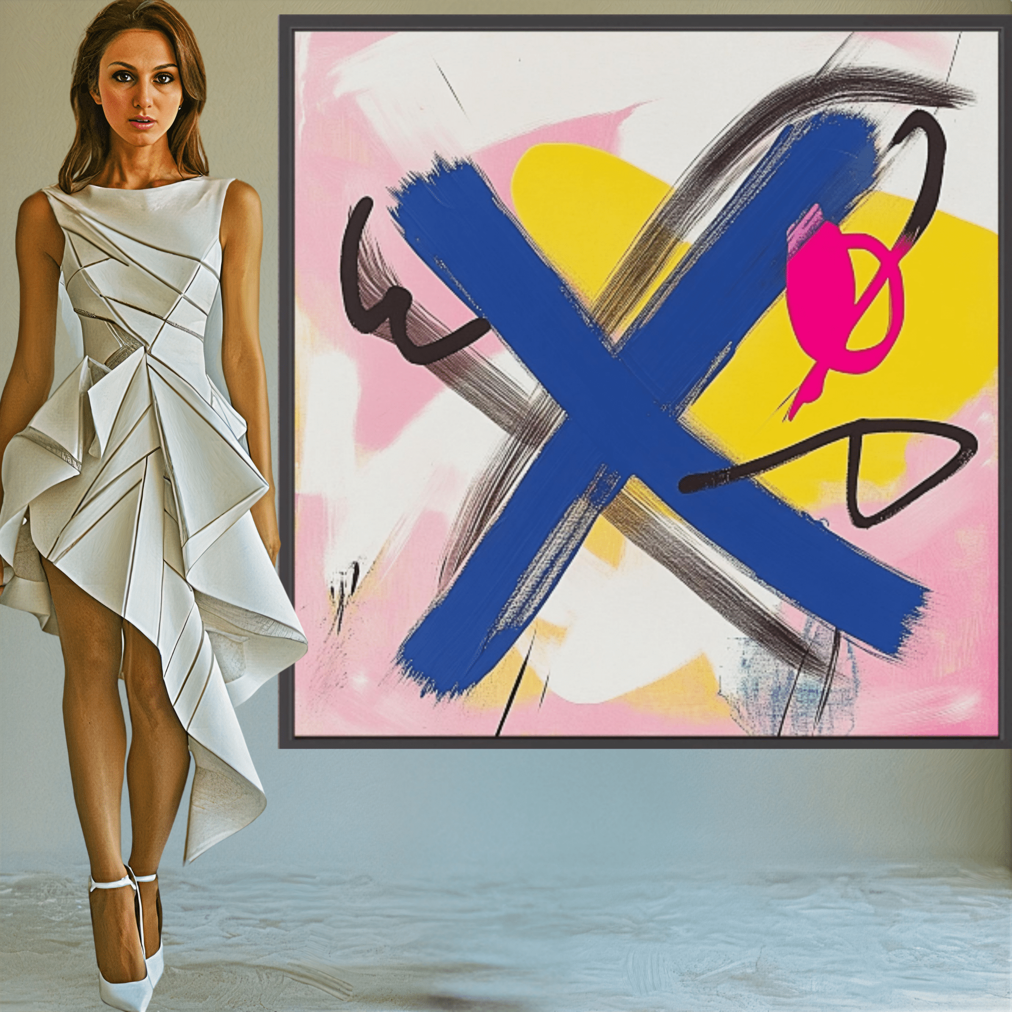 Canvas Print: "Vibrant Chaos" – Abstract Wall Art modern abstract canvas wall art by Rossetti Art – luxury interior design artwork for living room, bedroom, office – Contemporary Art for Sale contemporary art piece Contemporary art print