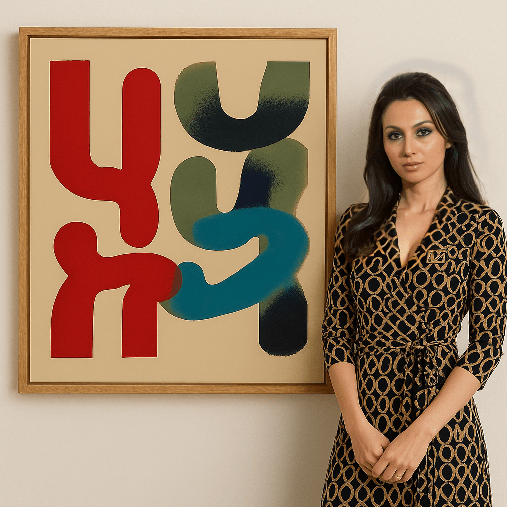 Canvas Print: Vibrant Form Flow – Abstract Geometric Art Print modern abstract canvas wall art by Rossetti Art – luxury interior design artwork for living room, bedroom, office – Contemporary Art for Sale contemporary art piece Contemporary art print