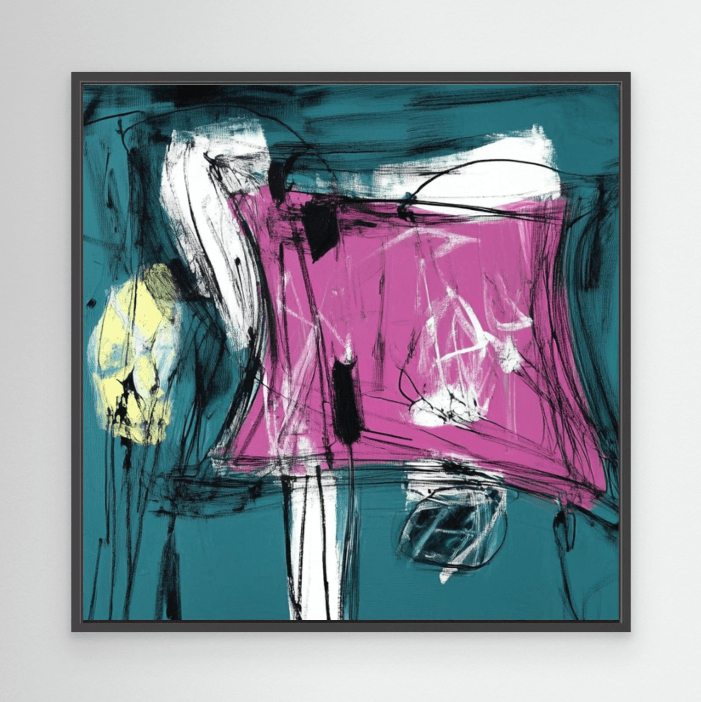 Canvas Print : "Vibrant Whispers" - Expressive Abstract Wall Art modern abstract canvas wall art by Rossetti Art β luxury interior design artwork for living room, bedroom, office β Black And White Art Black and white artwork black and white canvas