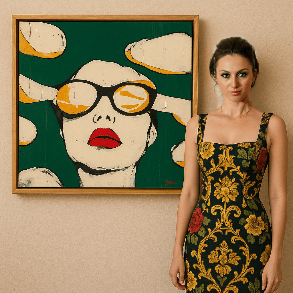 Canvas Print : Visionary Chic – Bold Modern Abstract Portrait Art - Chiara Rossetti
