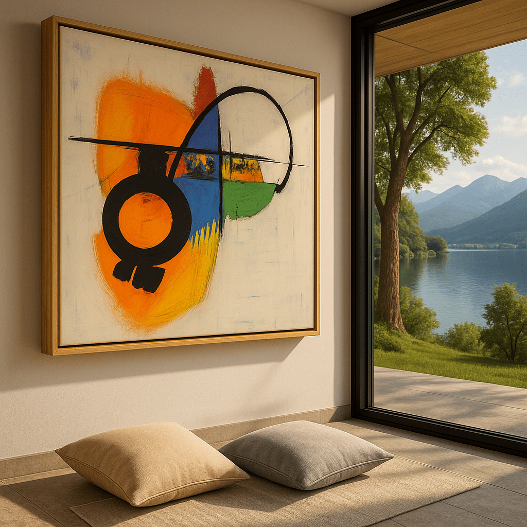 Canvas Print : "Vivid Connections" - Geometric Abstract Wall Art Print modern abstract canvas wall art by Rossetti Art β luxury interior design artwork for living room, bedroom, office β contemporary art piece Contemporary Canvas Art Contemporary canvas print