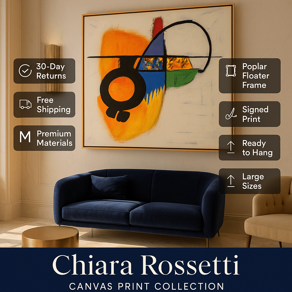 Canvas Print : "Vivid Connections" - Geometric Abstract Wall Art Print modern abstract canvas wall art by Rossetti Art β luxury interior design artwork for living room, bedroom, office β contemporary art piece Contemporary Canvas Art Contemporary canvas print