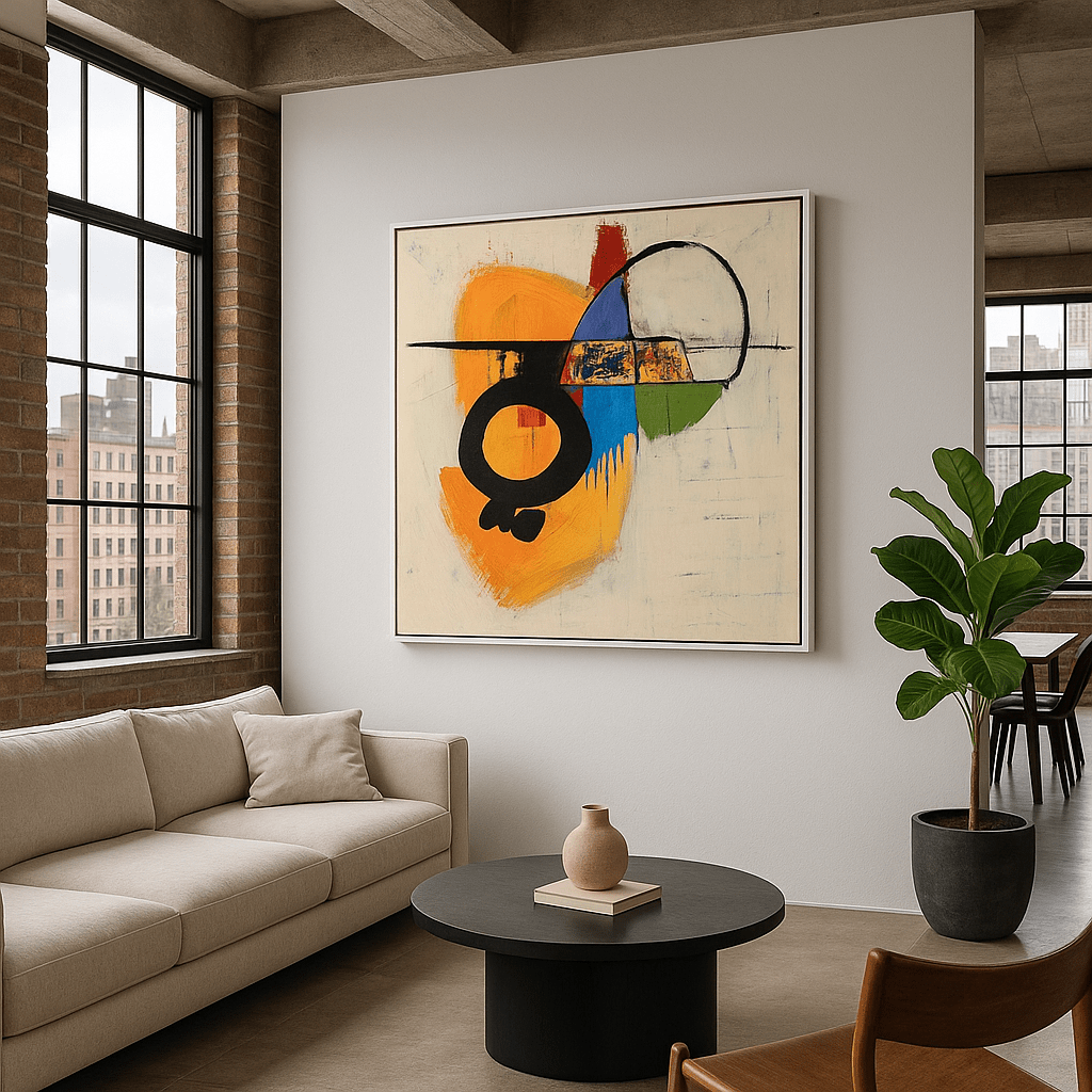 Canvas Print : "Vivid Connections" - Geometric Abstract Wall Art Print modern abstract canvas wall art by Rossetti Art β luxury interior design artwork for living room, bedroom, office β contemporary art piece Contemporary Canvas Art Contemporary canvas print