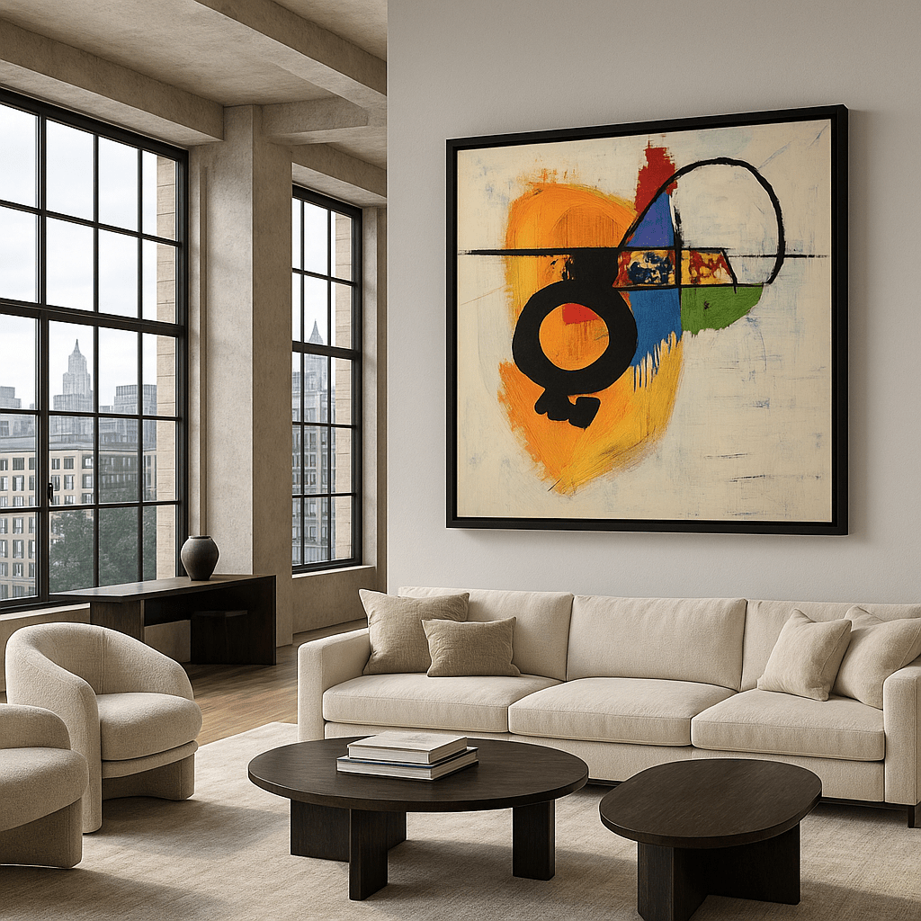 Canvas Print : "Vivid Connections" - Geometric Abstract Wall Art Print modern abstract canvas wall art by Rossetti Art β luxury interior design artwork for living room, bedroom, office β contemporary art piece Contemporary Canvas Art Contemporary canvas print