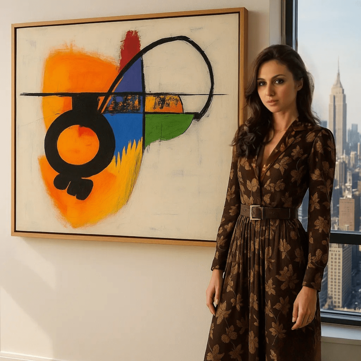 Canvas Print : "Vivid Connections" - Geometric Abstract Wall Art Print modern abstract canvas wall art by Rossetti Art β luxury interior design artwork for living room, bedroom, office β contemporary art piece Contemporary Canvas Art Contemporary canvas print