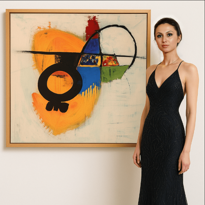 Canvas Print : "Vivid Connections" - Geometric Abstract Wall Art Print modern abstract canvas wall art by Rossetti Art β luxury interior design artwork for living room, bedroom, office β contemporary art piece Contemporary Canvas Art Contemporary canvas print