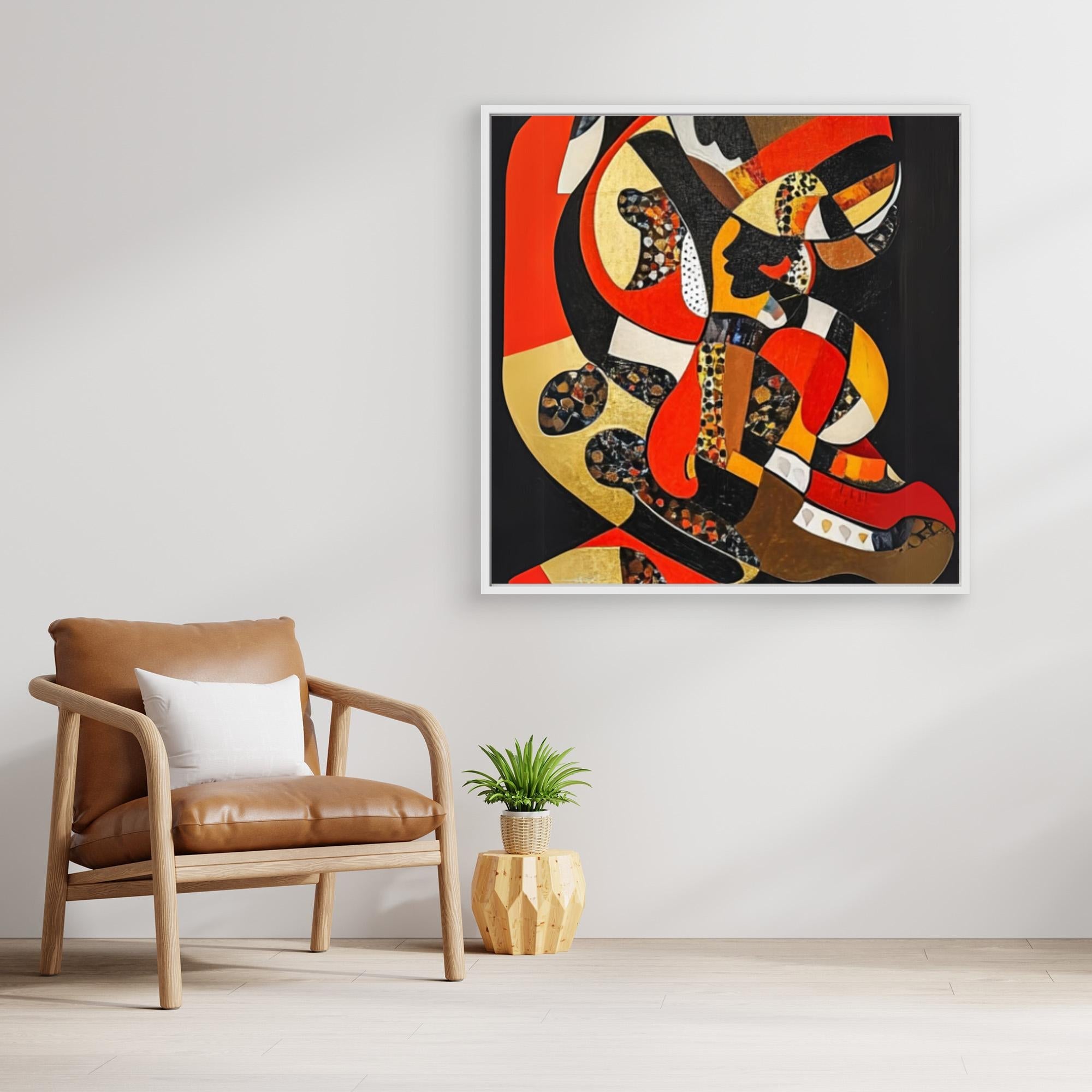 Canvas Print: "Vivid Symphony of Shapes and Colors" modern abstract canvas wall art by Rossetti Art – luxury interior design artwork for living room, bedroom, office – Abstract Canvas Art