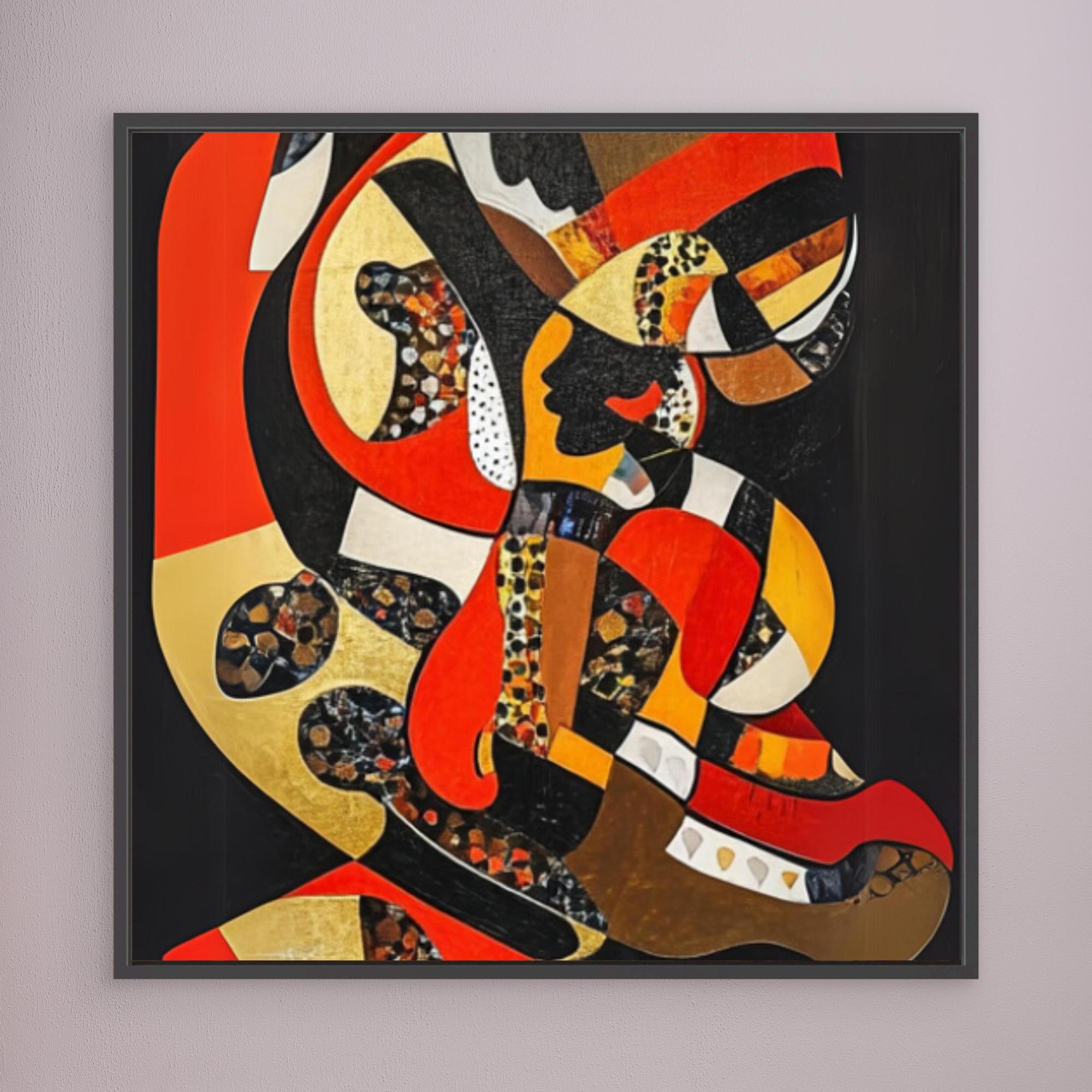 Canvas Print: "Vivid Symphony of Shapes and Colors" modern abstract canvas wall art by Rossetti Art – luxury interior design artwork for living room, bedroom, office – Abstract Canvas Art