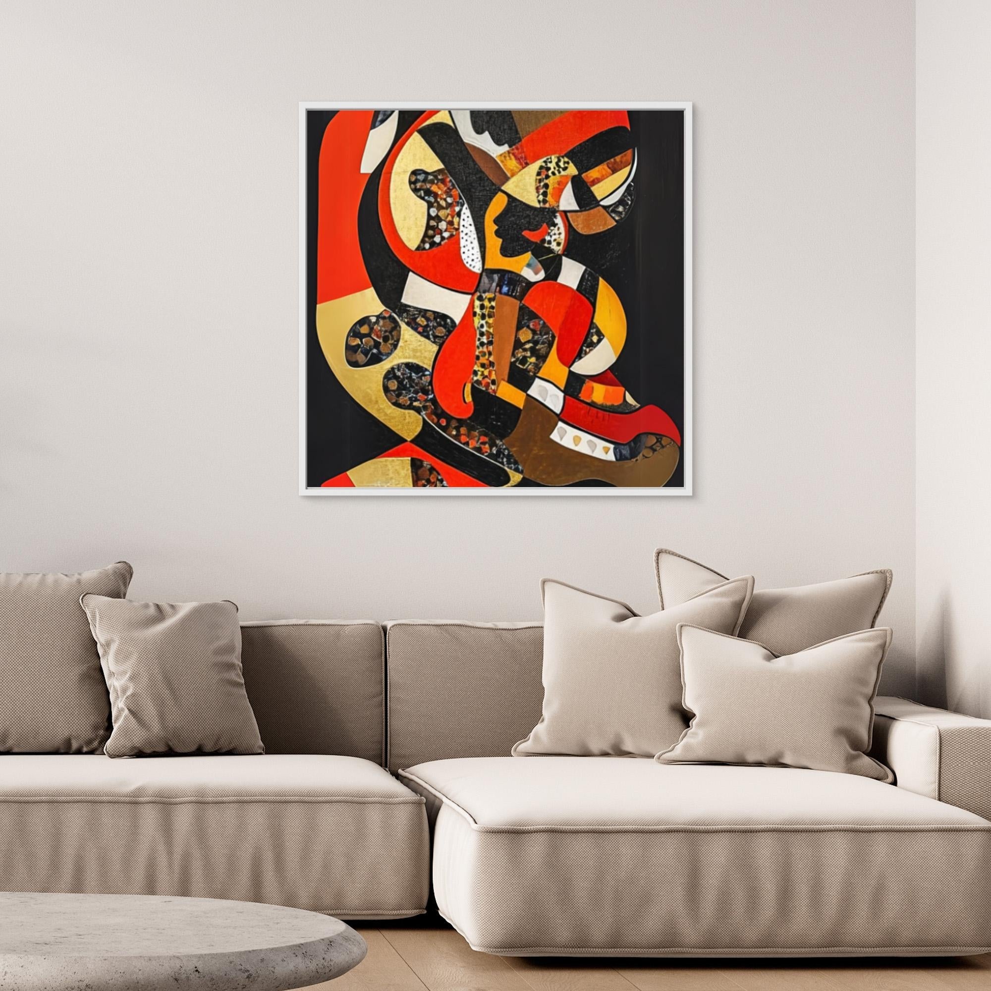 Canvas Print: "Vivid Symphony of Shapes and Colors" modern abstract canvas wall art by Rossetti Art – luxury interior design artwork for living room, bedroom, office – Abstract Canvas Art