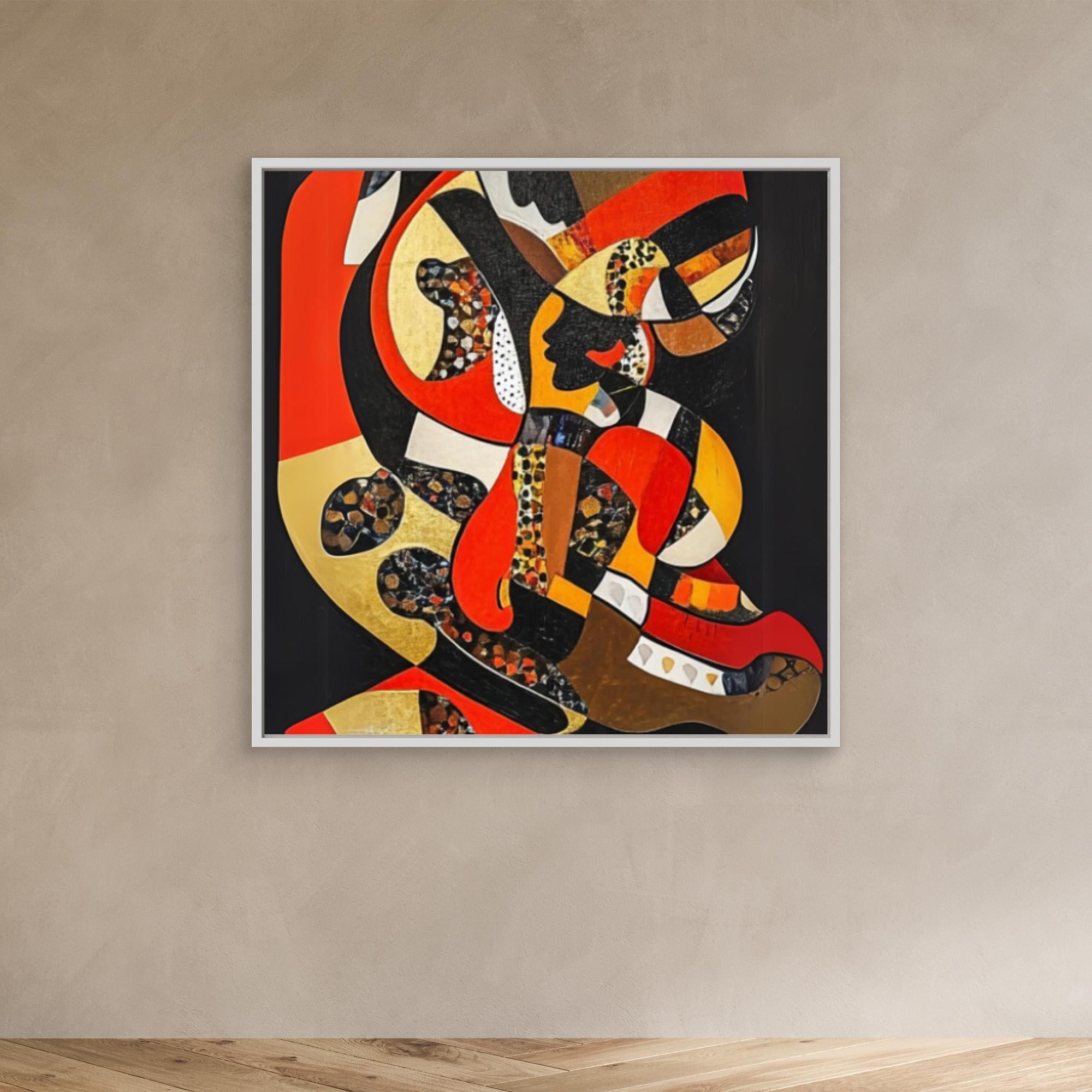 Canvas Print: "Vivid Symphony of Shapes and Colors" modern abstract canvas wall art by Rossetti Art – luxury interior design artwork for living room, bedroom, office – Abstract Canvas Art