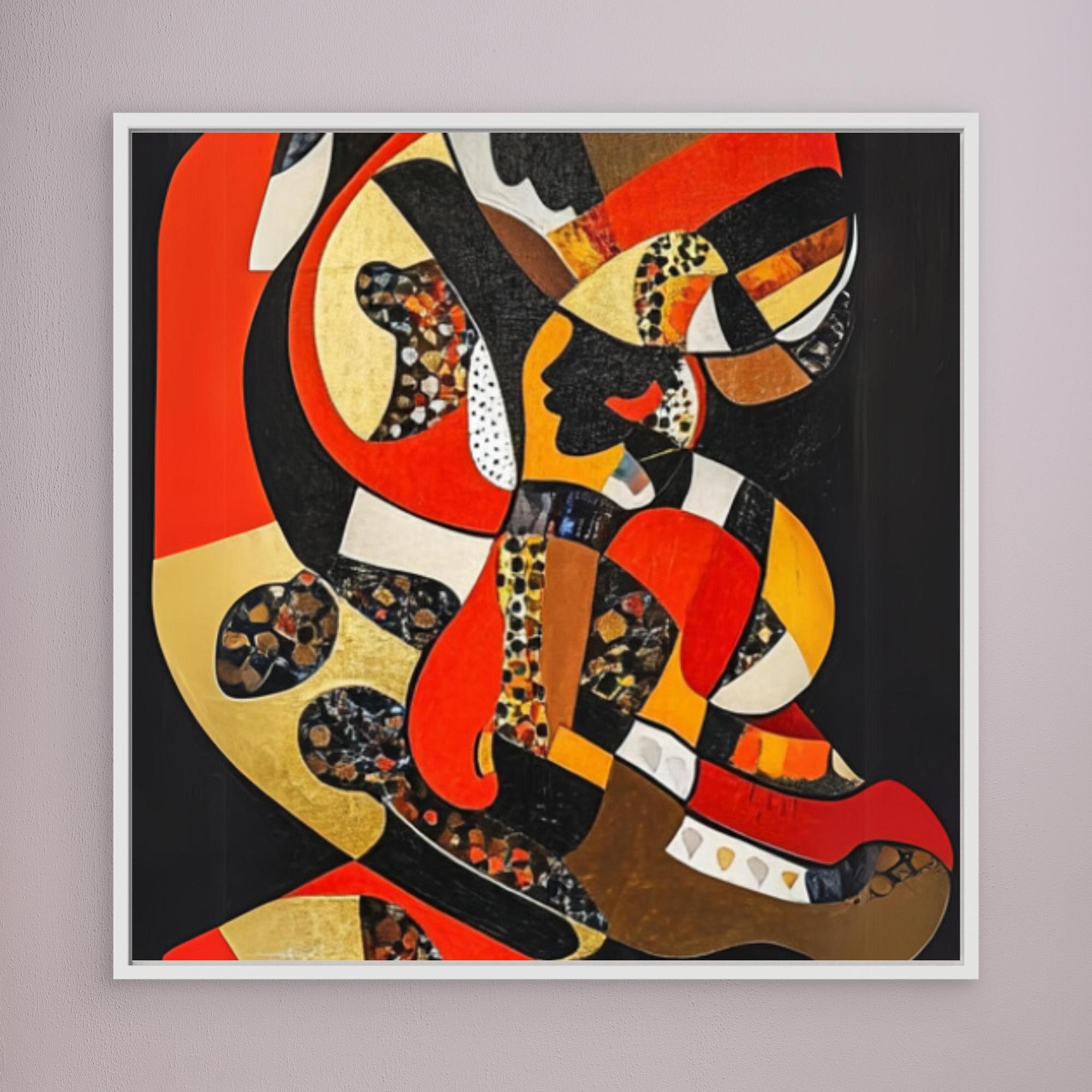 Canvas Print: "Vivid Symphony of Shapes and Colors" modern abstract canvas wall art by Rossetti Art – luxury interior design artwork for living room, bedroom, office – Abstract Canvas Art