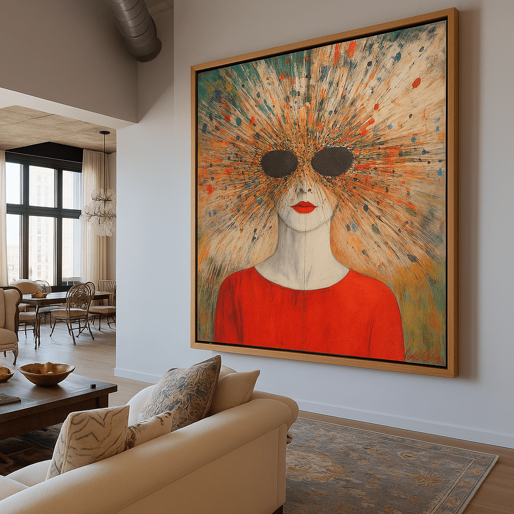 Canvas Print : Vivid Vision - Abstract Portrait Canvas Art | Modern Wall Decor modern abstract canvas wall art by Rossetti Art – luxury interior design artwork for living room, bedroom, office – AbstractArtForWalls BoldWallDecor EclecticRoomArt