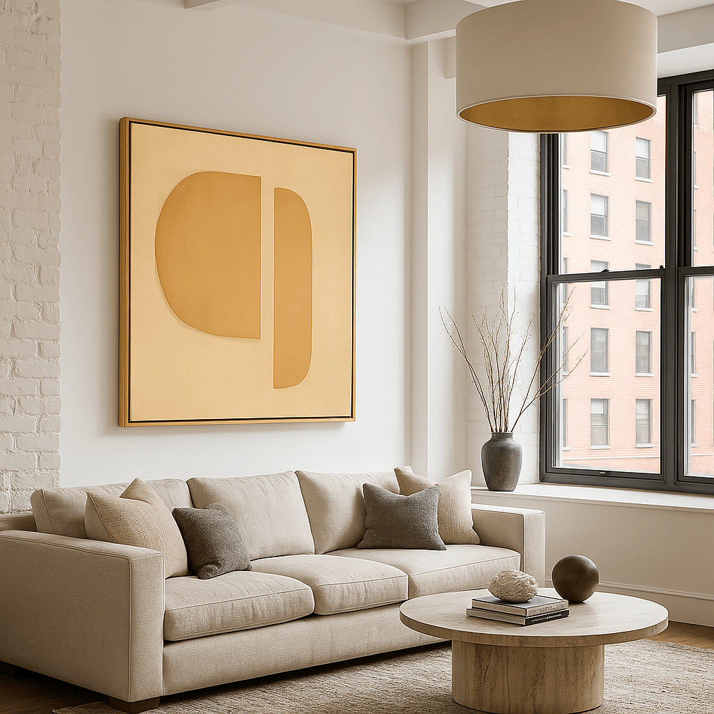 Canvas Print: Wabi Sabi Harmony - Wabi Sabi Minimalist Geometric Canvas Print modern abstract canvas wall art by Rossetti Art – luxury interior design artwork for living room, bedroom, office – abstract wall art canvas print art Chiara Rossetti