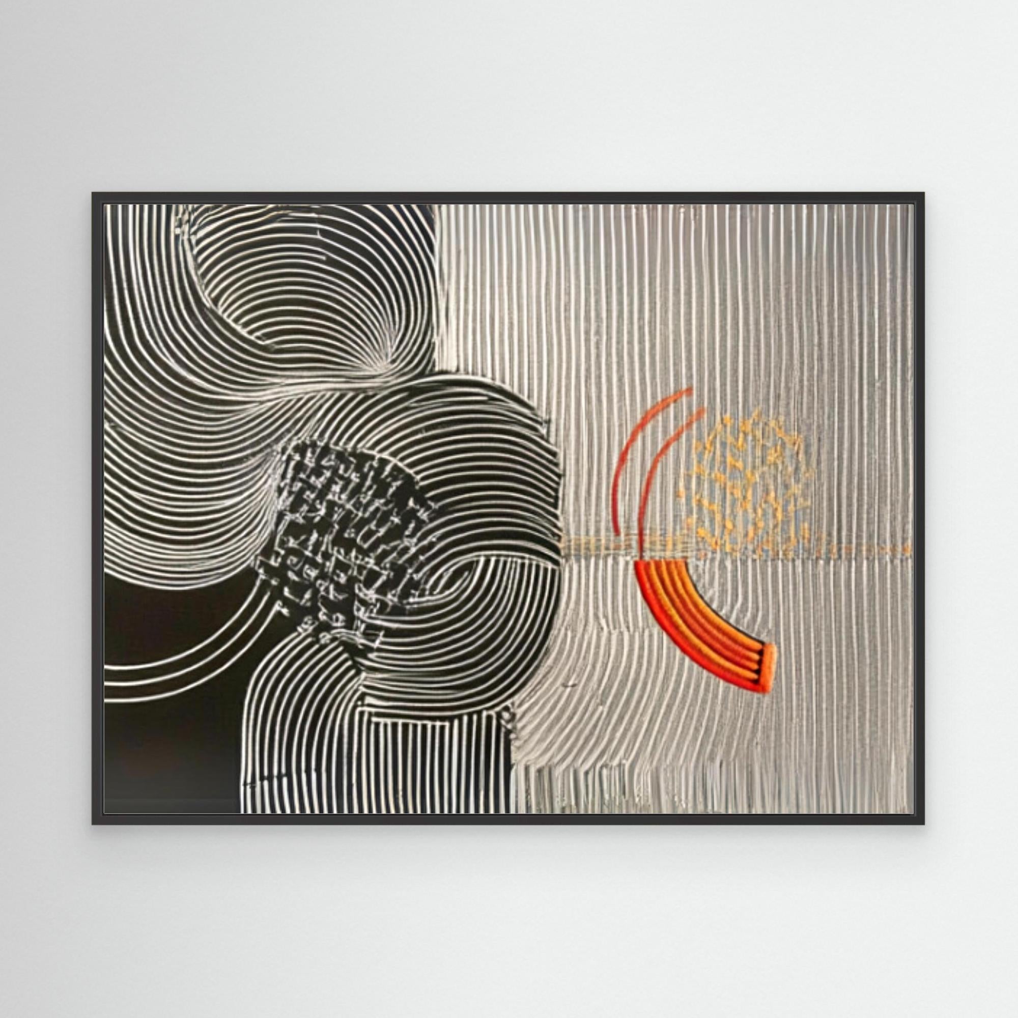 Canvas Print : Waves of Harmony - Modern Abstract Canvas Art modern abstract canvas wall art by Rossetti Art – luxury interior design artwork for living room, bedroom, office – Dynamic Abstract Art Modern Abstract Canvas Textured Art Decor