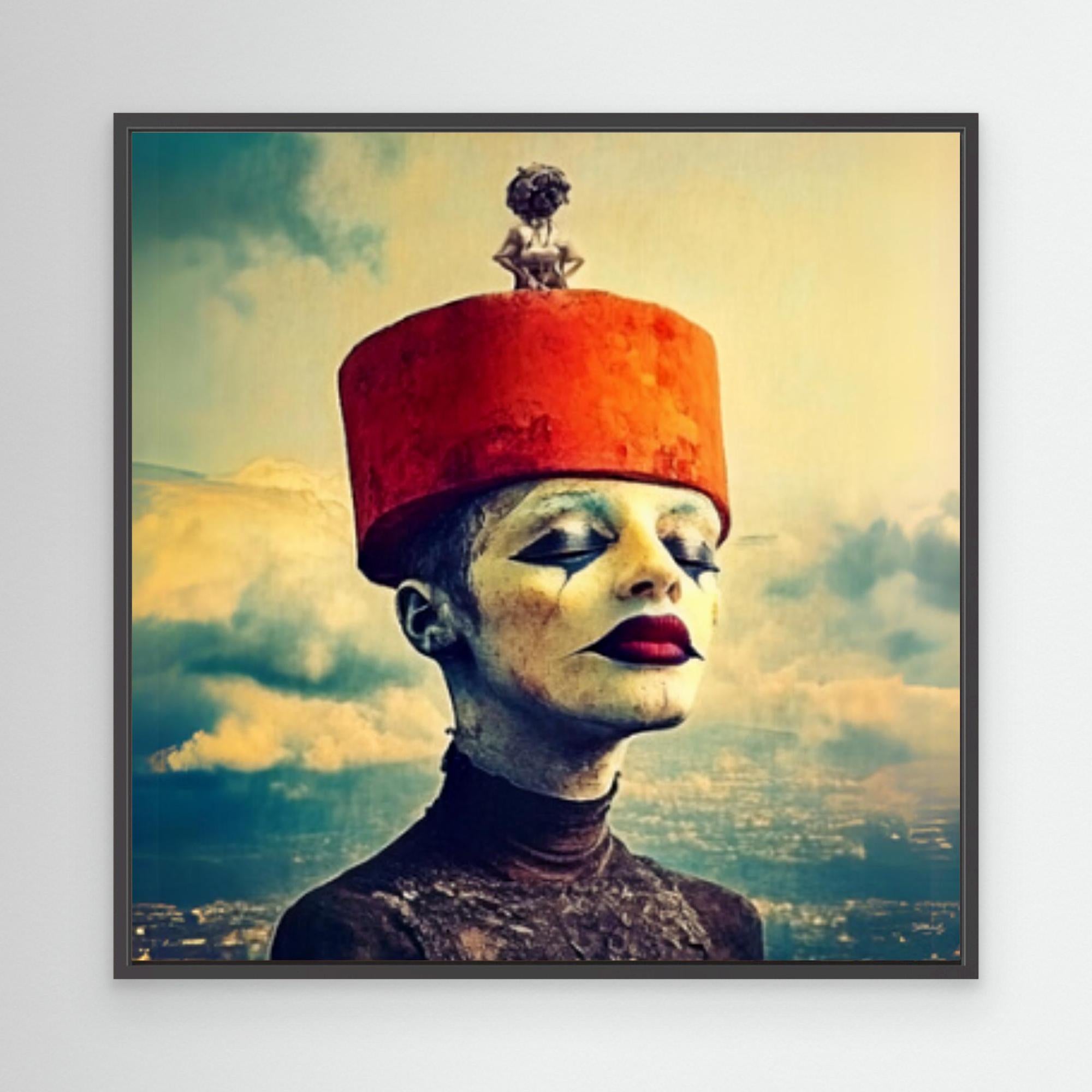 Canvas Print : Whimsical Majesty - Surreal Portrait Canvas Wall Art modern abstract canvas wall art by Rossetti Art – luxury interior design artwork for living room, bedroom, office – Surreal Portrait Canvas Whimsical Majesty whimsical wall art prints