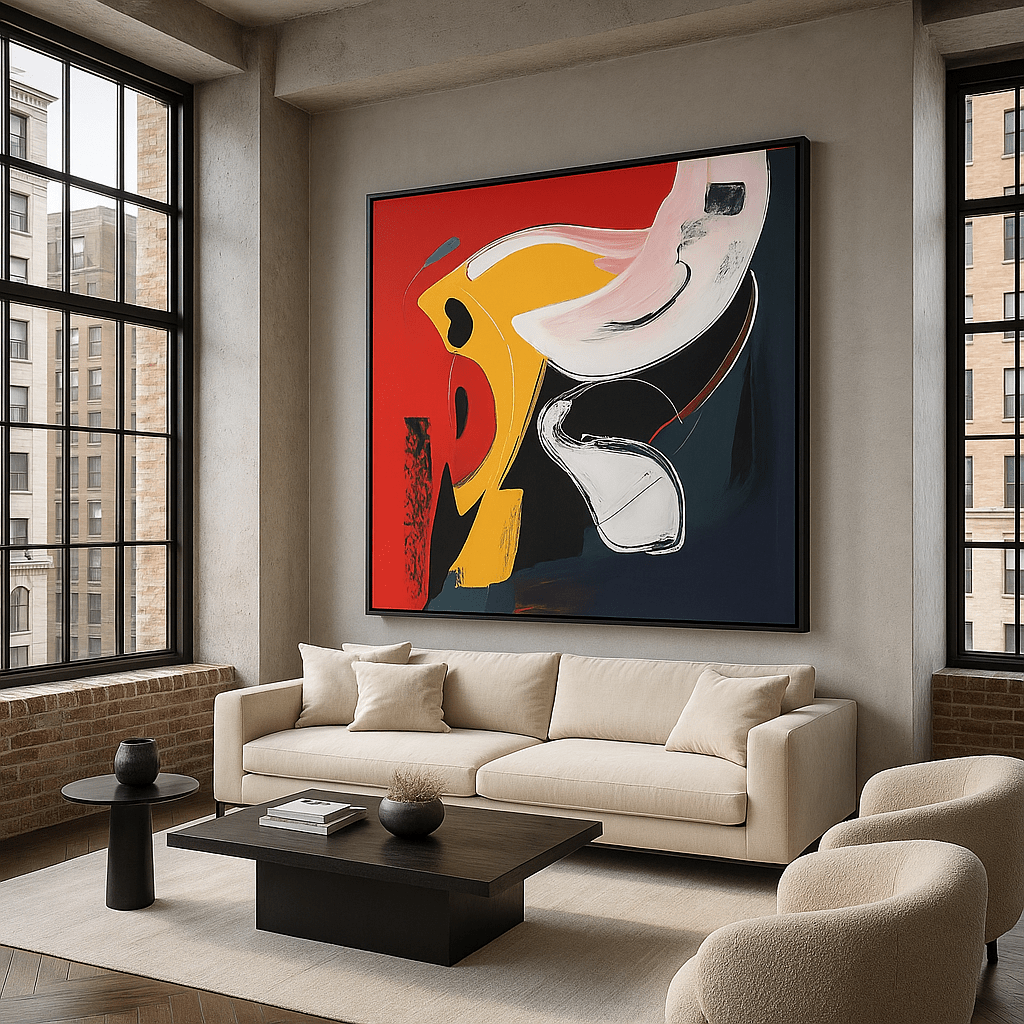 Canvas Print : "Whirl of Color" - Expressionist Art Print modern abstract canvas wall art by Rossetti Art – luxury interior design artwork for living room, bedroom, office – contemporary art piece Contemporary Canvas Art Contemporary canvas print