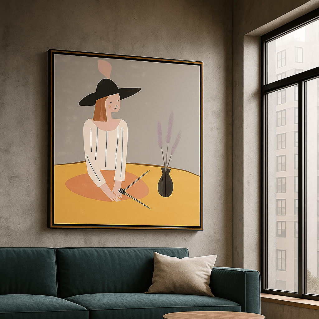 Canvas Print: Whisper of Lavender – Minimalist Figurative Canvas Print | Modern Bohemian Wall Art modern abstract canvas wall art by Rossetti Art – luxury interior design artwork for living room, bedroom, office – abstract wall art canvas print art Chiara Rossetti