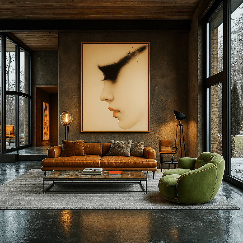 Canvas Print: Whispered Profile – Feminine Minimalist Portrait Art modern abstract canvas wall art by Rossetti Art – luxury interior design artwork for living room, bedroom, office – Contemporary Art for Sale contemporary art piece Contemporary art print