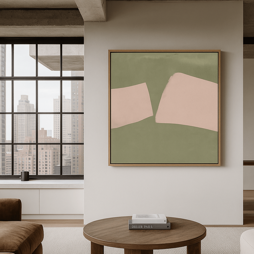 Canvas Print: Whispers of Balance - Soft Pastel Abstract Canvas Print modern abstract canvas wall art by Rossetti Art – luxury interior design artwork for living room, bedroom, office – abstractnew canvas print art Chiara Rossetti