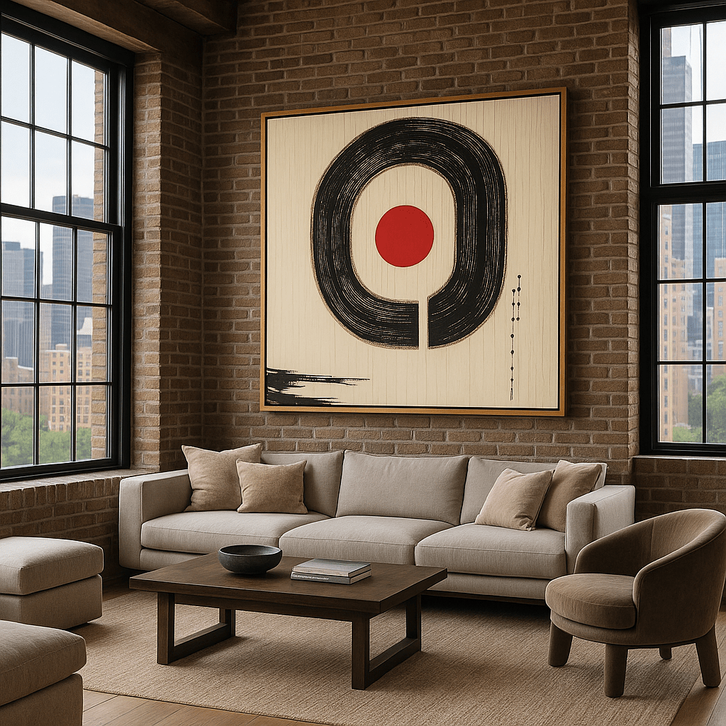 Canvas Print : "Zen Circle Harmony" - Minimalist Modern Abstract Print modern abstract canvas wall art by Rossetti Art – luxury interior design artwork for living room, bedroom, office – contemporary art piece Contemporary Canvas Art Contemporary canvas print