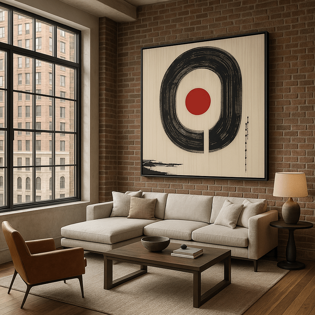 Canvas Print : "Zen Circle Harmony" - Minimalist Modern Abstract Print modern abstract canvas wall art by Rossetti Art – luxury interior design artwork for living room, bedroom, office – contemporary art piece Contemporary Canvas Art Contemporary canvas print