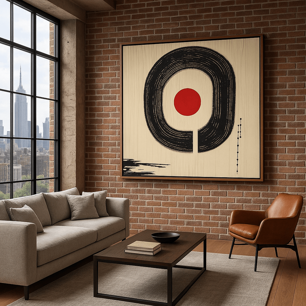 Canvas Print : "Zen Circle Harmony" - Minimalist Modern Abstract Print modern abstract canvas wall art by Rossetti Art – luxury interior design artwork for living room, bedroom, office – contemporary art piece Contemporary Canvas Art Contemporary canvas print