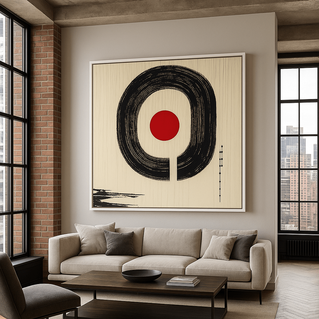 Canvas Print : "Zen Circle Harmony" - Minimalist Modern Abstract Print modern abstract canvas wall art by Rossetti Art – luxury interior design artwork for living room, bedroom, office – contemporary art piece Contemporary Canvas Art Contemporary canvas print
