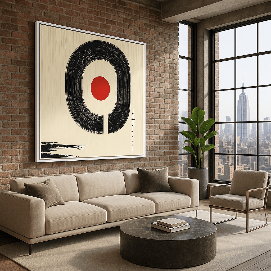 Canvas Print : "Zen Circle Harmony"- Minimalist Modern Abstract Print