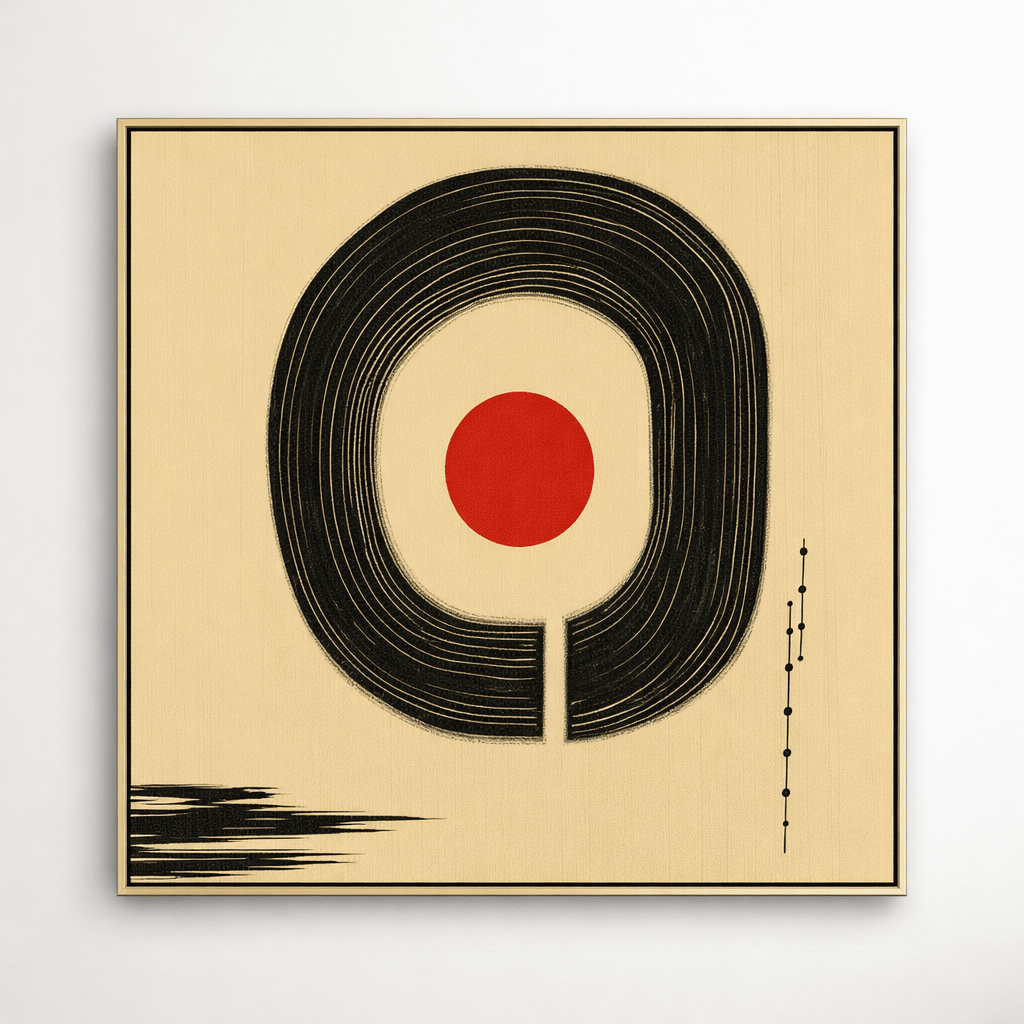 Canvas Print : "Zen Circle Harmony"- Minimalist Modern Abstract Print