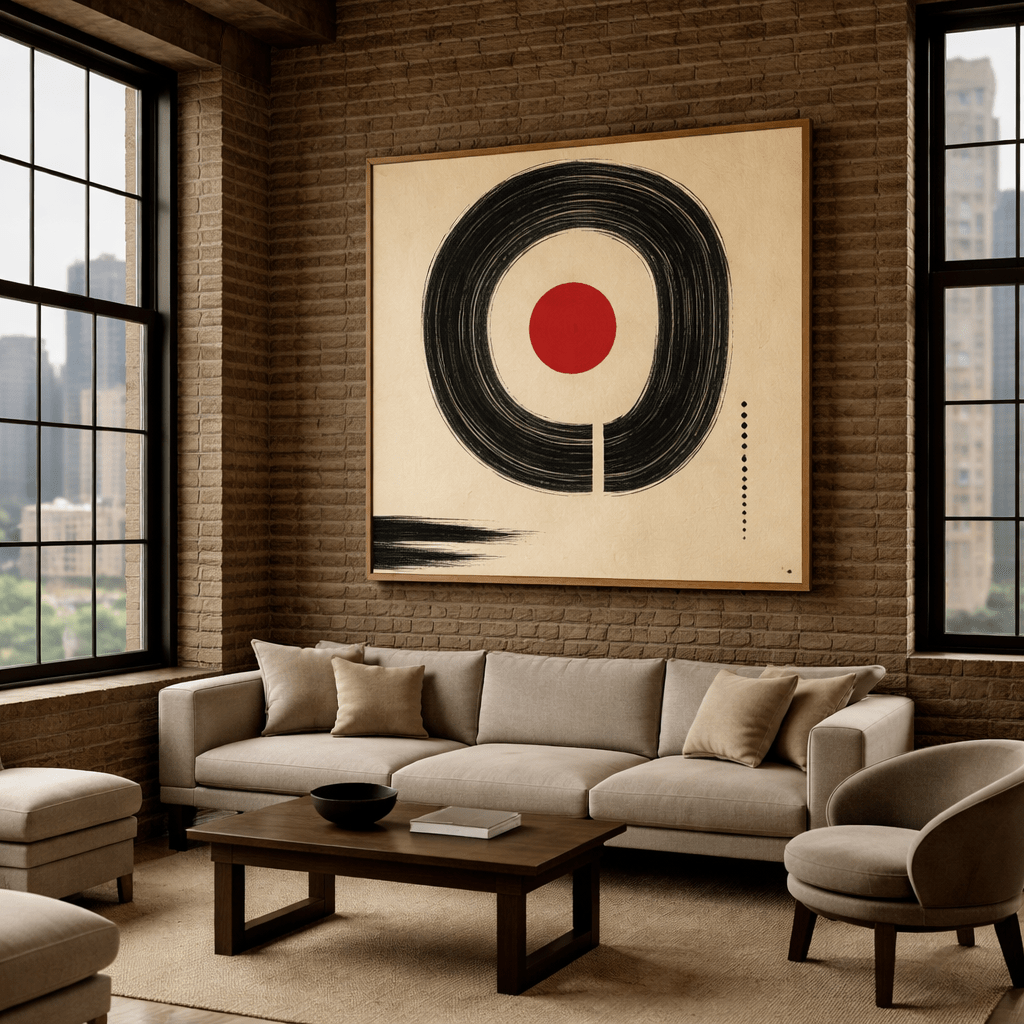 Canvas Print : "Zen Circle Harmony"- Minimalist Modern Abstract Print