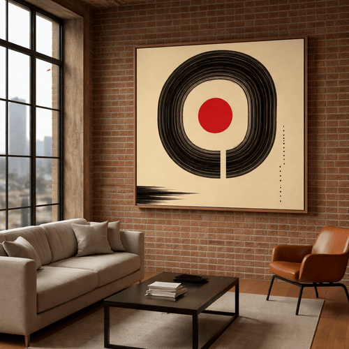 Canvas Print : "Zen Circle Harmony"- Minimalist Modern Abstract Print