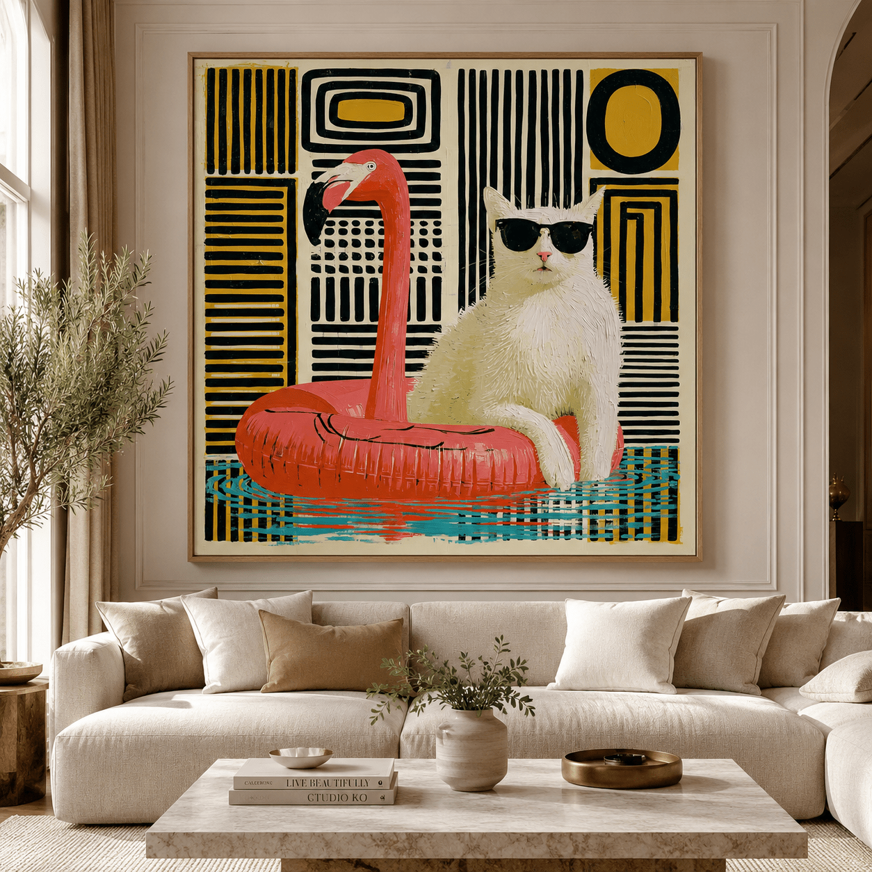 Cat Art Print Abstract — Float On by Rossetti Art