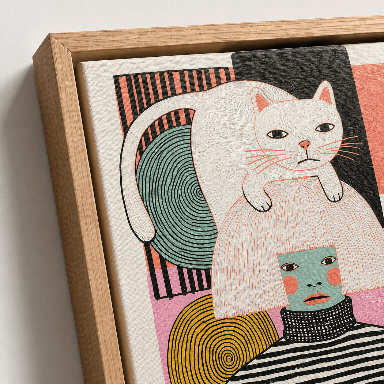Cat Canvas Wall Art — Crown by Rossetti Art modern abstract canvas wall art by Rossetti Art – luxury interior design artwork for living room, bedroom, office – animal figurative Living Room Canvas Art