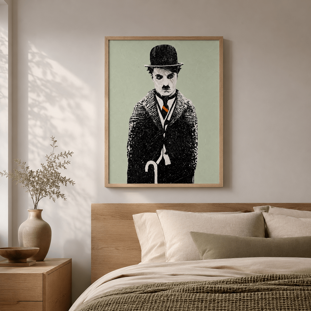 Charlie Chaplin Portrait Canvas Print — The Tramp by Rossetti Art
