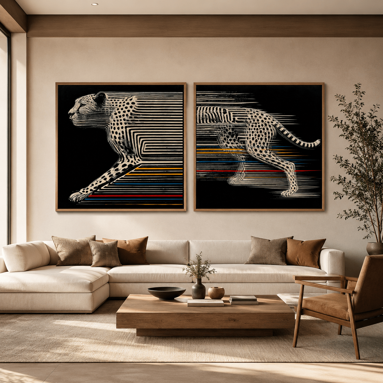 Cheetah Wall Art Set of 2 — Velocity | Rossetti Art