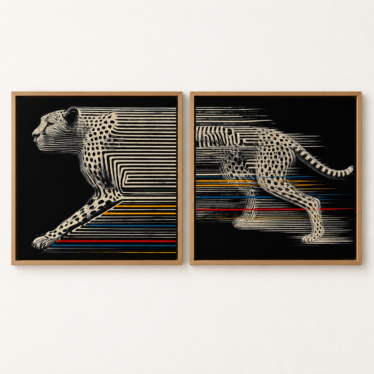 Cheetah Wall Art Set of 2 — Velocity | Rossetti Art