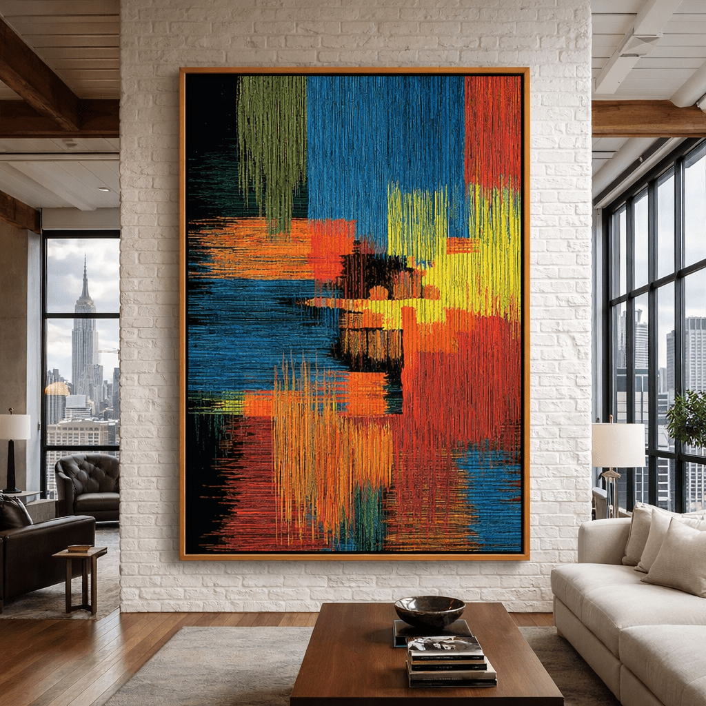 Chromatic Symphony – Large Colorful Abstract Wall Art Canvas Print for Modern Living Rooms modern abstract canvas wall art by Rossetti Art – luxury interior design artwork for living room, bedroom, office – figurative modern abstract modern abstract artwork