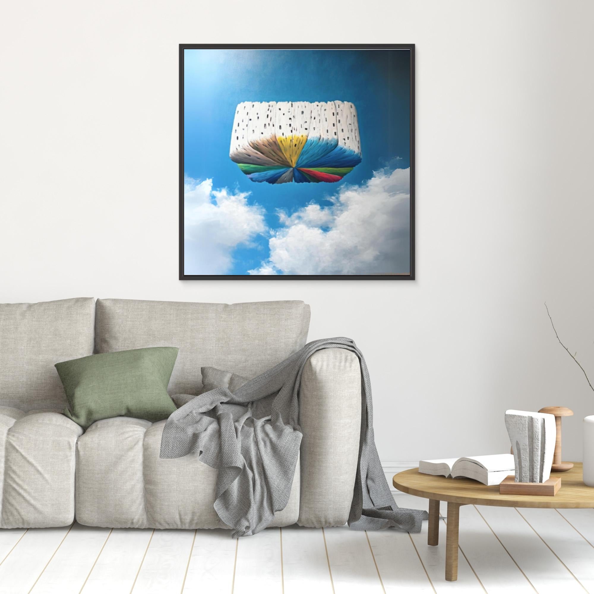 Canvas Print: "Floating Dreams of Colorful Skies - Surreal Canvas Art