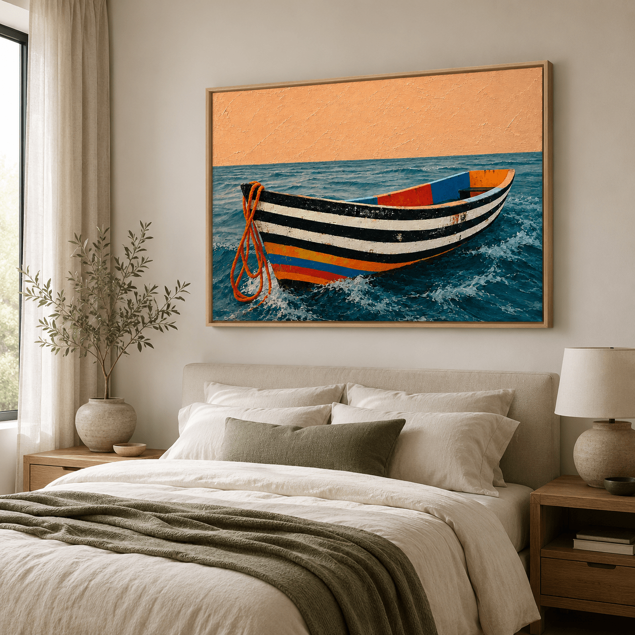 Coastal Wall Art Framed Canvas — Calanque | Rossetti Art