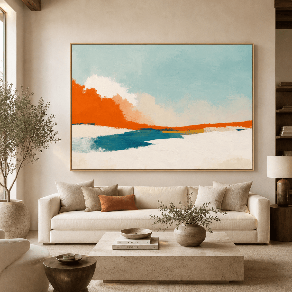 Contemporary Abstract Wall Art for Living Room — Ember Shore by Rossetti Art