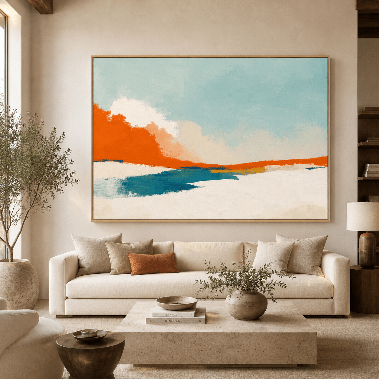 Contemporary Abstract Wall Art for Living Room — Ember Shore by Rossetti Art