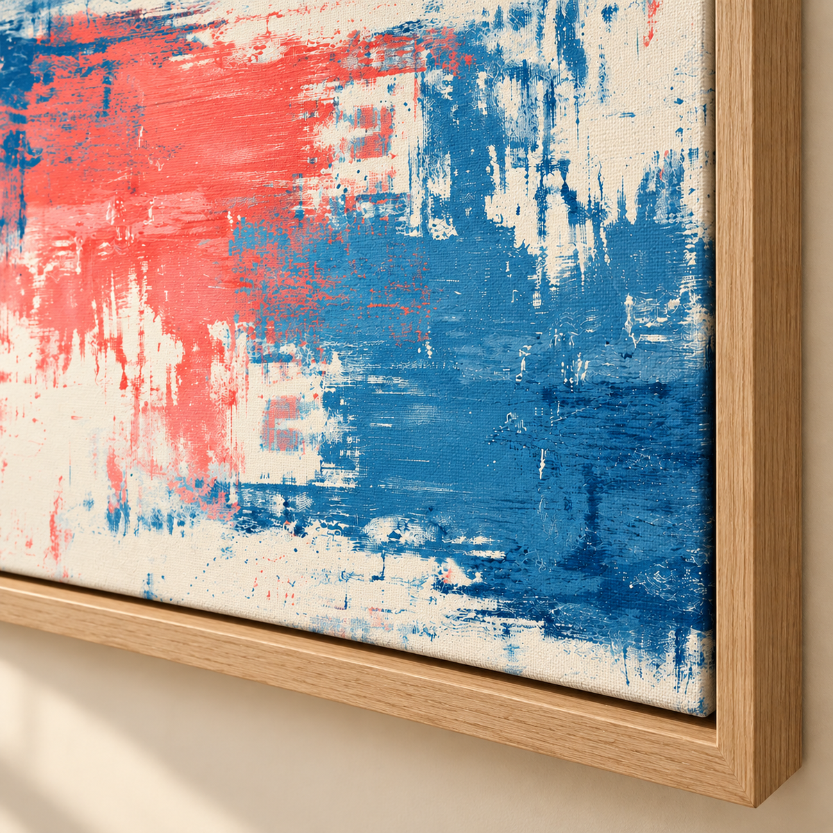Coral and Navy Wall Art – Faded Signal by Rossetti Art