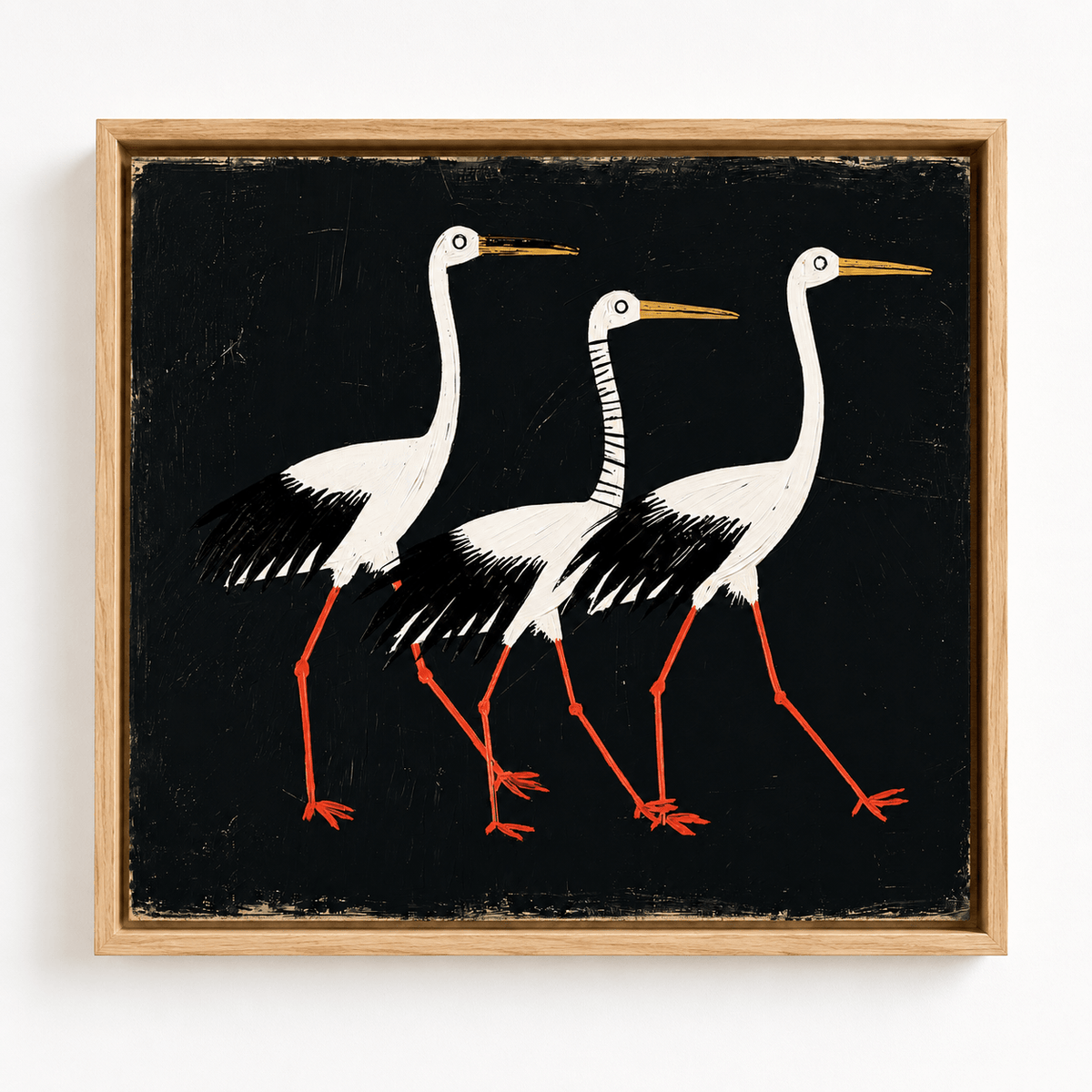 Crane Wall Art Canvas Print — Procession by Rossetti Art