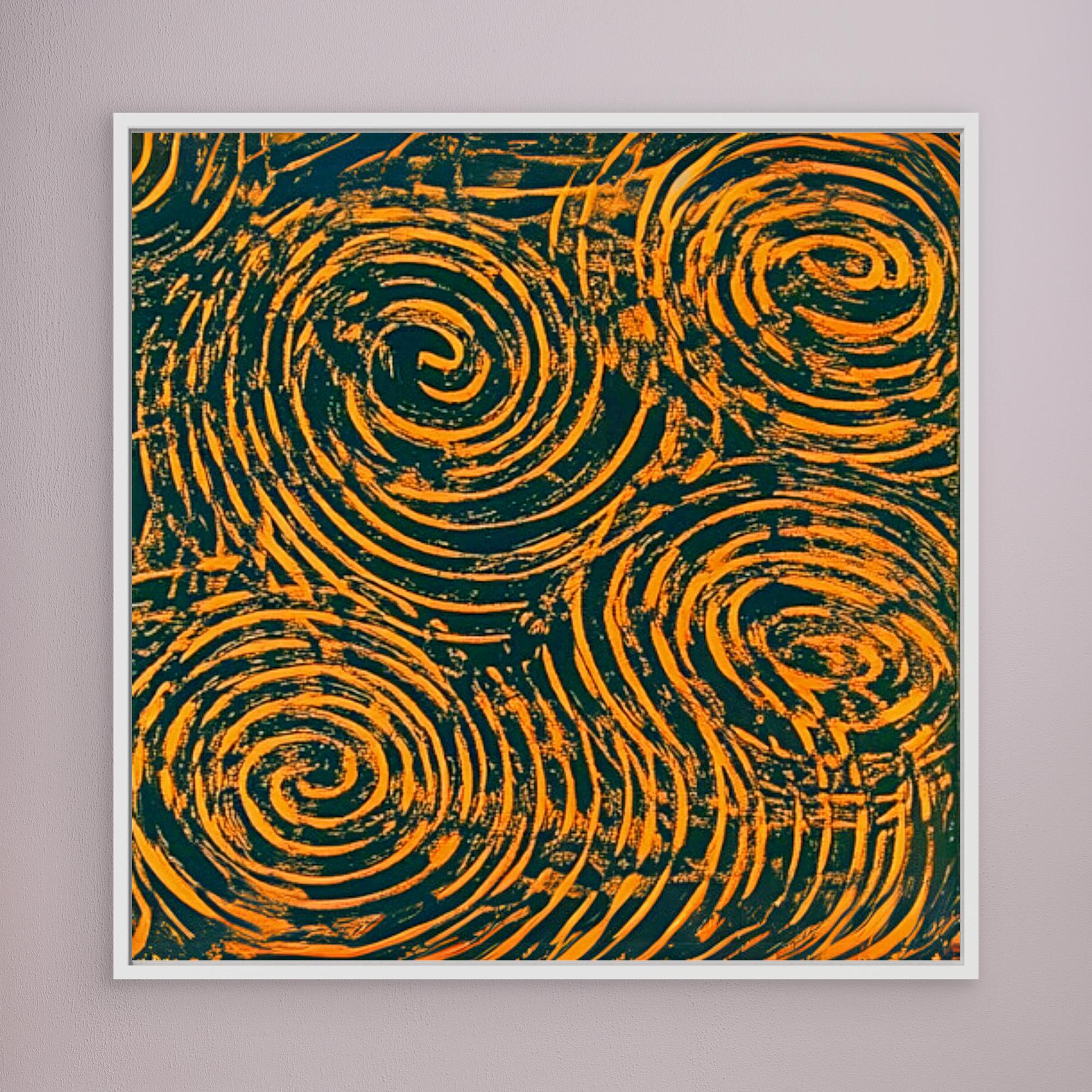 Canvas Print : Swirling Ember - Abstract Spiral Wall Art Canvas